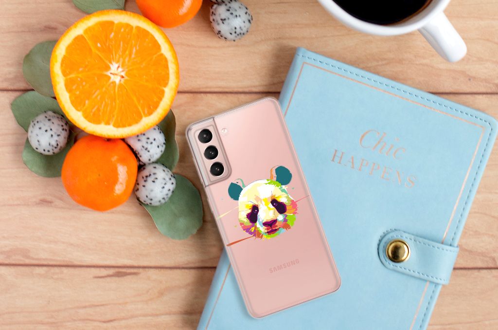 Samsung Galaxy S21 Telefoonhoesje met Naam Panda Color B2C Telecom