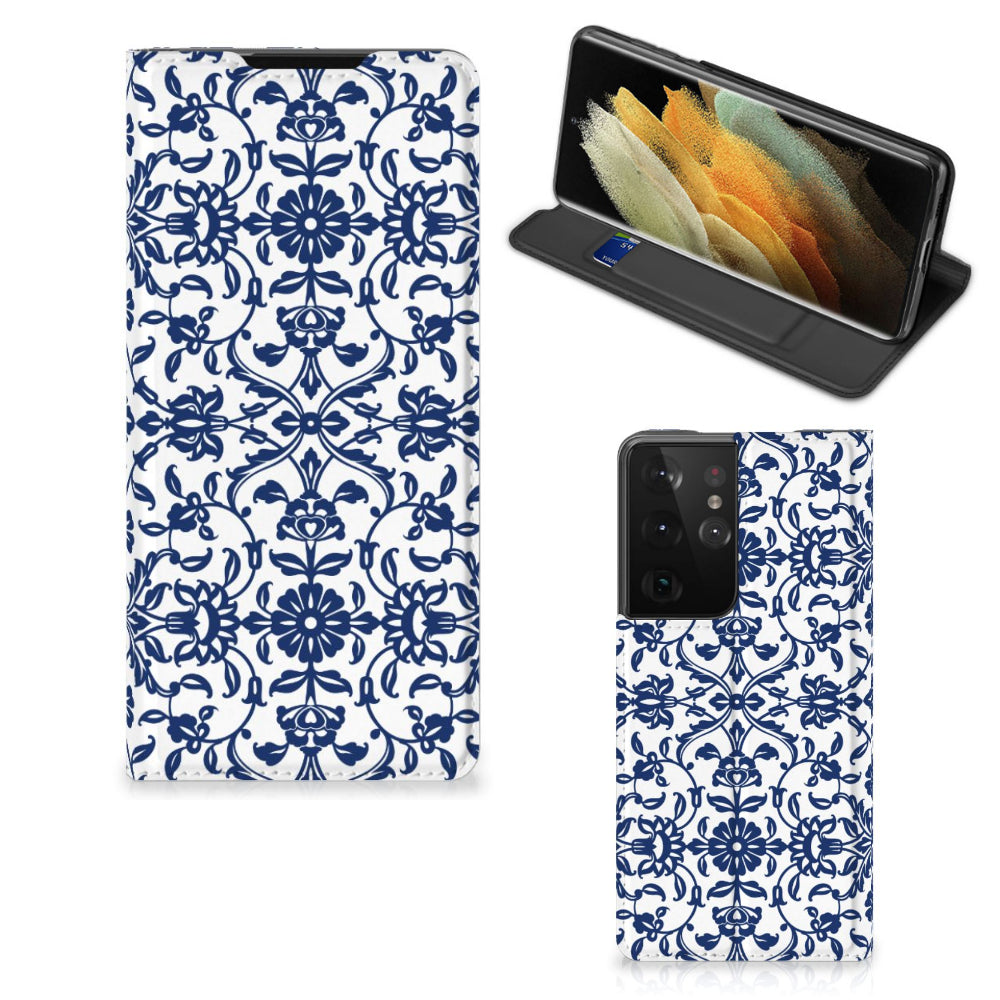 Samsung Galaxy S21 Ultra Smart Cover Flower Blue