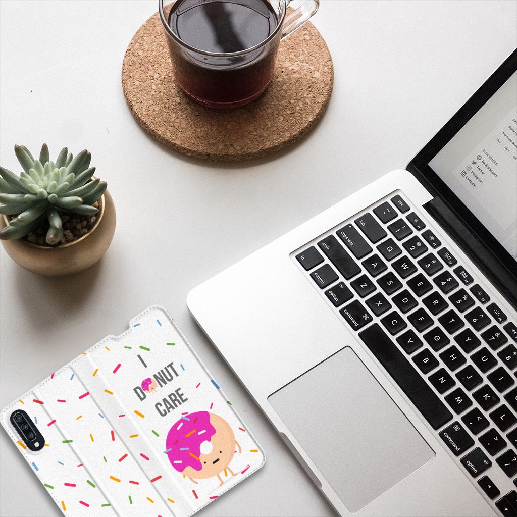 Samsung Galaxy A70 Flip Style Cover Donut Roze