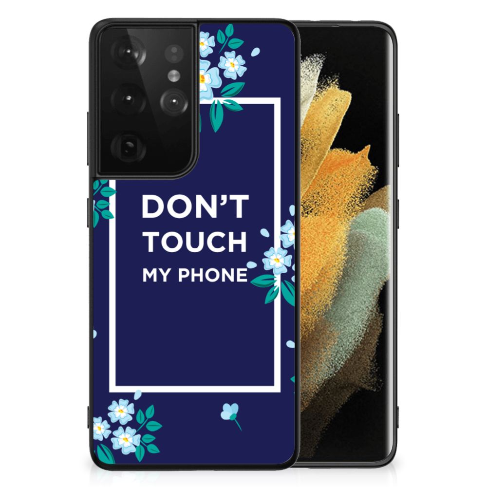 Samsung Galaxy S21 Ultra Telefoon Hoesje Flowers Blue DTMP B2C Telecom