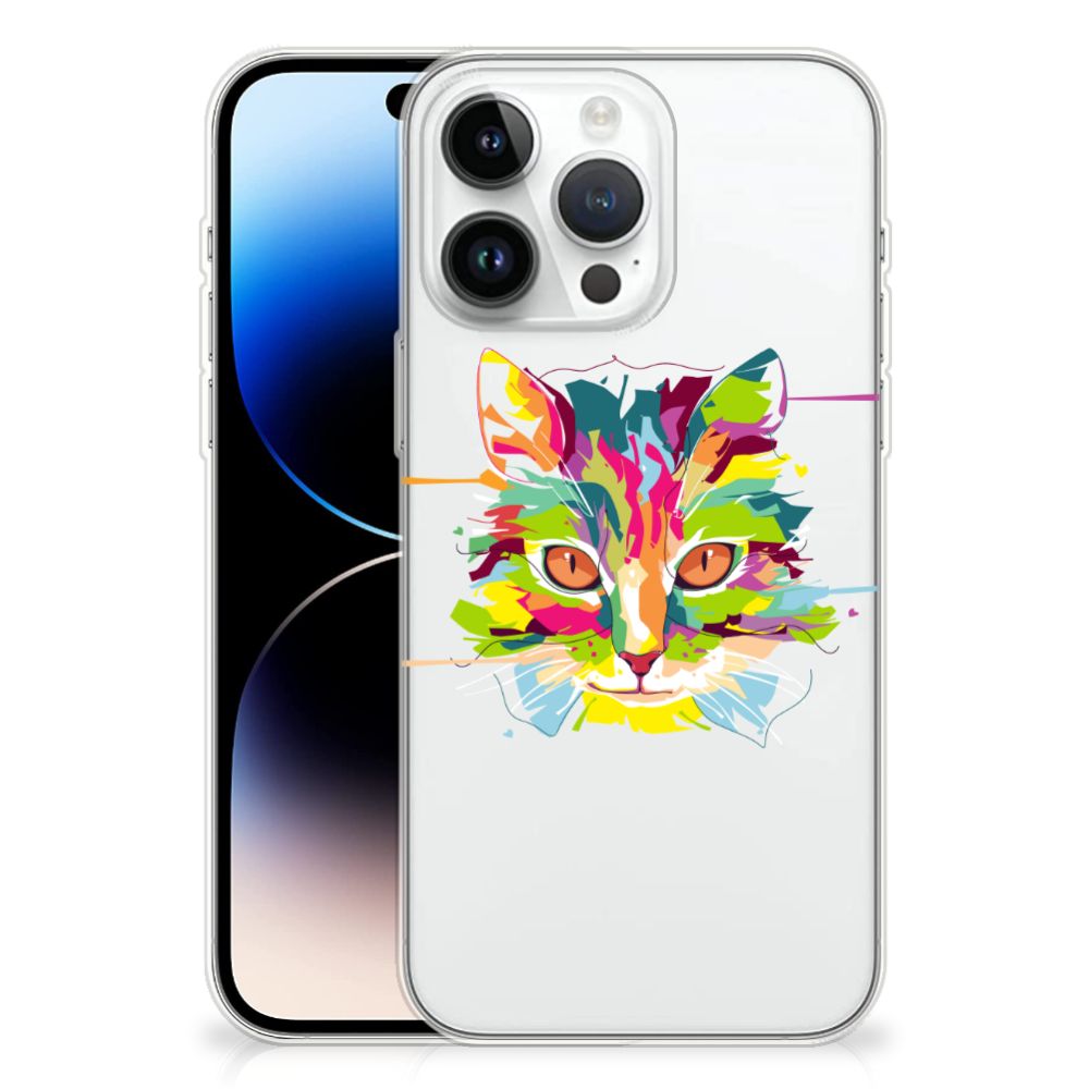 iPhone 14 Pro Max Telefoonhoesje met Naam Cat Color