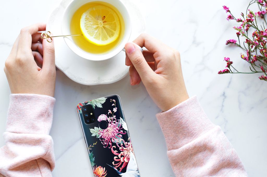 OnePlus Nord N10 5G TPU Hoesje Bird Flowers B2C Telecom