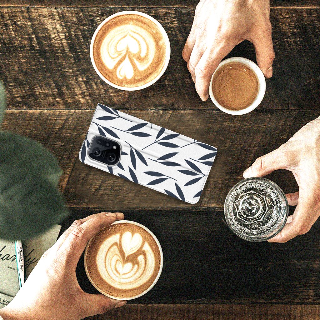 OPPO Find X5 Smart Cover Leaves Blue - B2C Telecom