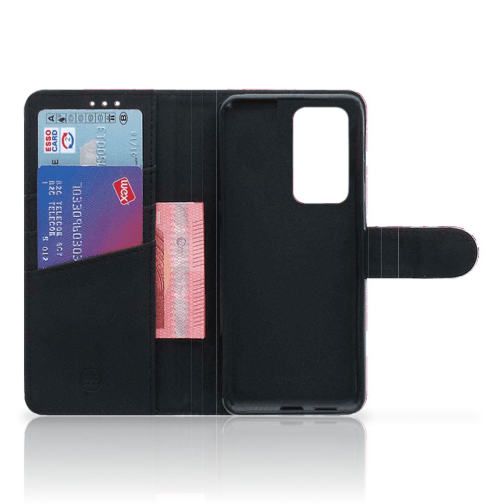 Huawei P40 Pro Book Cover Pink Macarons