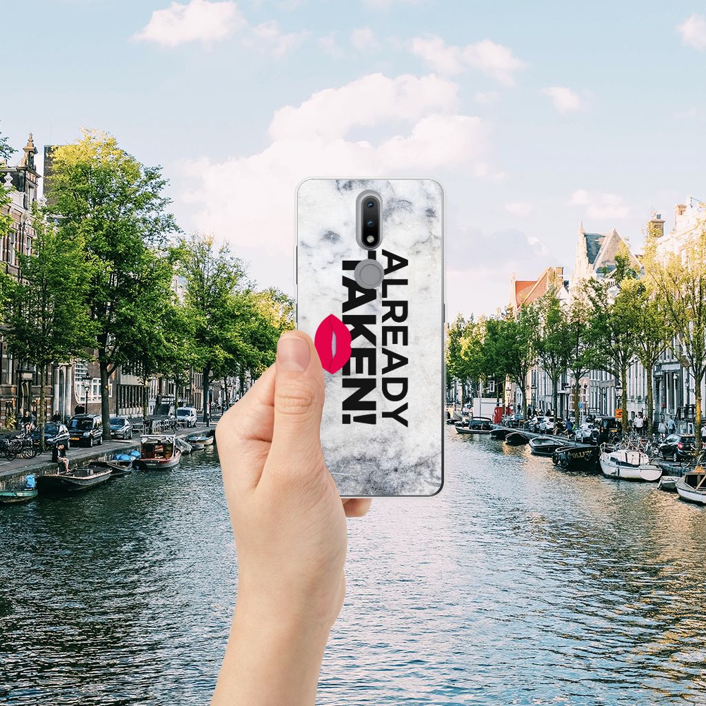 Nokia 2.4 Siliconen hoesje met naam Already Taken White B2C Telecom