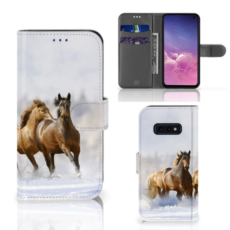 Samsung Galaxy S10e Telefoonhoesje met Pasjes Paarden