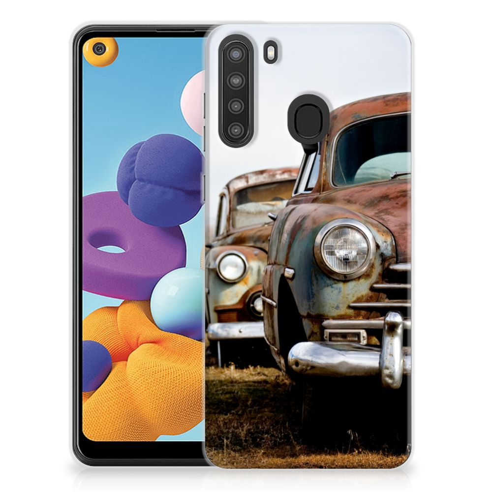 Samsung Galaxy A21 Siliconen Hoesje met foto Vintage Auto