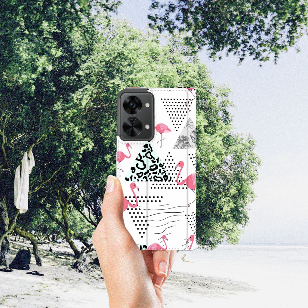 OnePlus Nord 2T Hoesje maken Flamingo Triangle - B2C Telecom