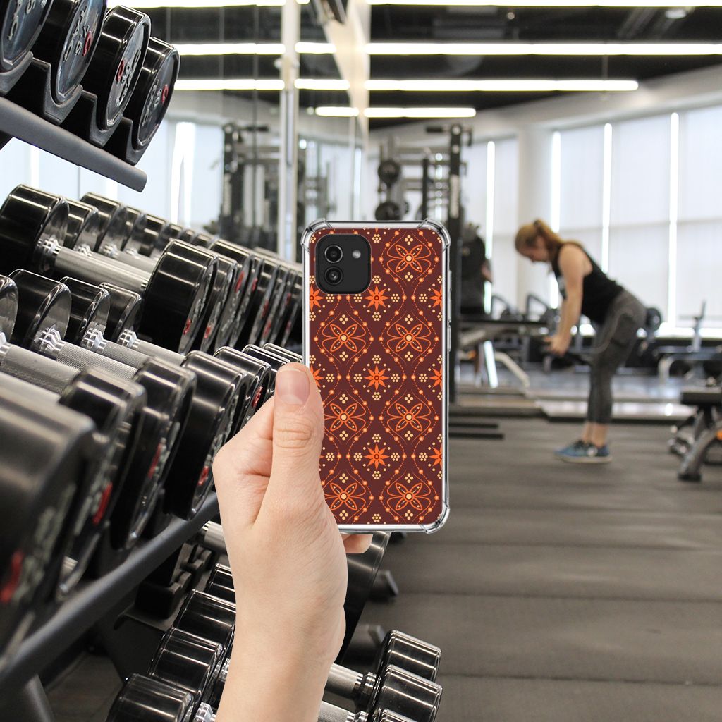Samsung Galaxy A03 Doorzichtige Silicone Hoesje Batik Brown B2C Telecom