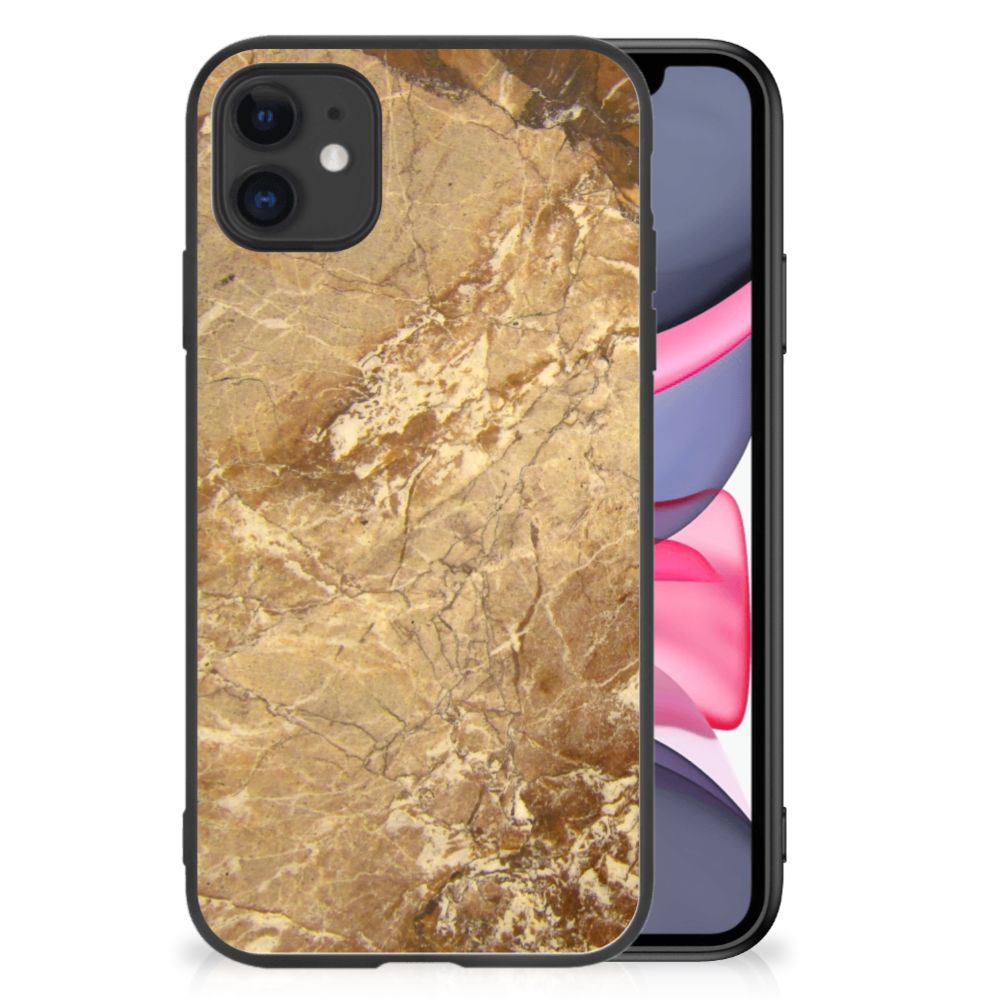 iPhone 11 Marmeren Print Telefoonhoesje Marmer Creme