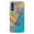 Samsung Galaxy A14 5G/4G Anti-Shock Hoesje Marble Blue Gold met uniek marmerdesign in blauw en goud.