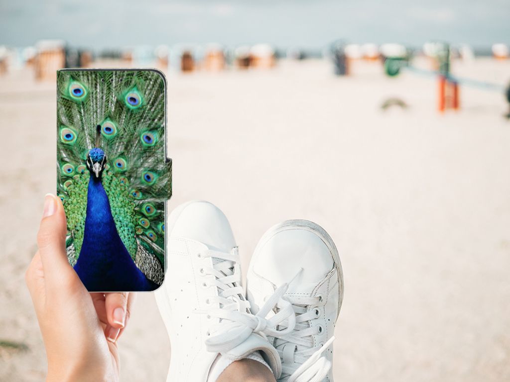 Samsung Galaxy M10 Telefoonhoesje met Pasjes Pauw