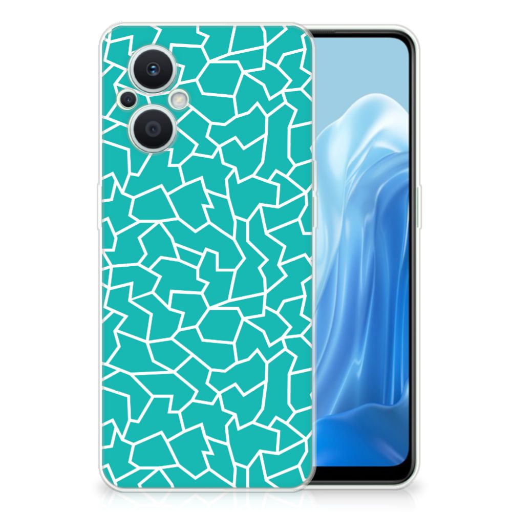 OPPO Reno8 Lite Hoesje maken Cracks Blue B2C Telecom