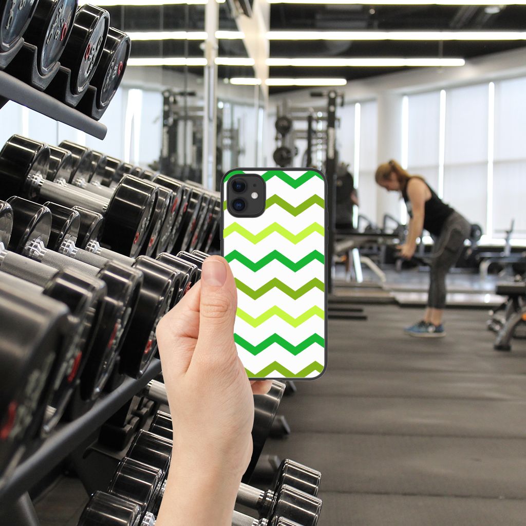 iPhone 11 Back Case Zigzag Groen B2C Telecom