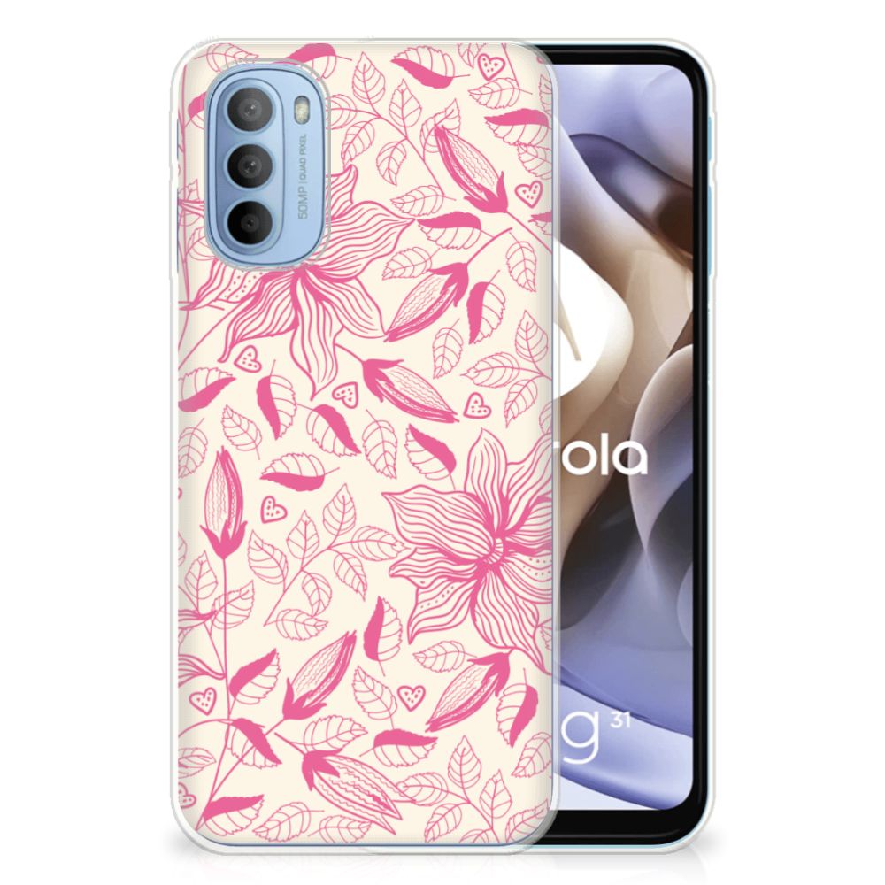 Motorola Moto G31 | G41 TPU Case Pink Flowers B2C Telecom