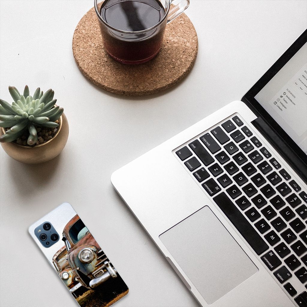 OPPO Find X3 | X3 Pro Siliconen Hoesje met foto Vintage Auto B2C Telecom