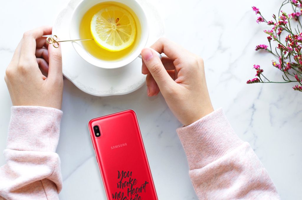 Samsung Galaxy A10 Siliconen hoesje met naam Heart Smile