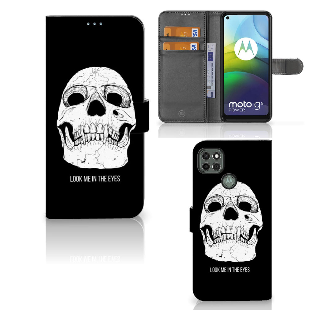Telefoonhoesje met Naam Motorola Moto G9 Power Skull Eyes