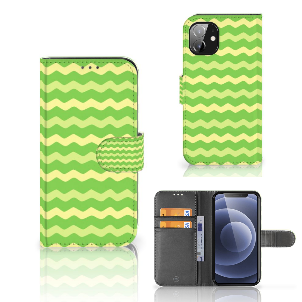 Apple iPhone 12 Mini Telefoon Hoesje Waves Green