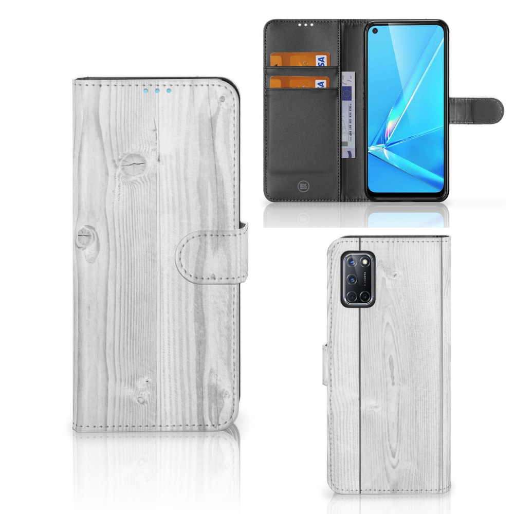 OPPO A72 | OPPO A52 Book Style Case White Wood
