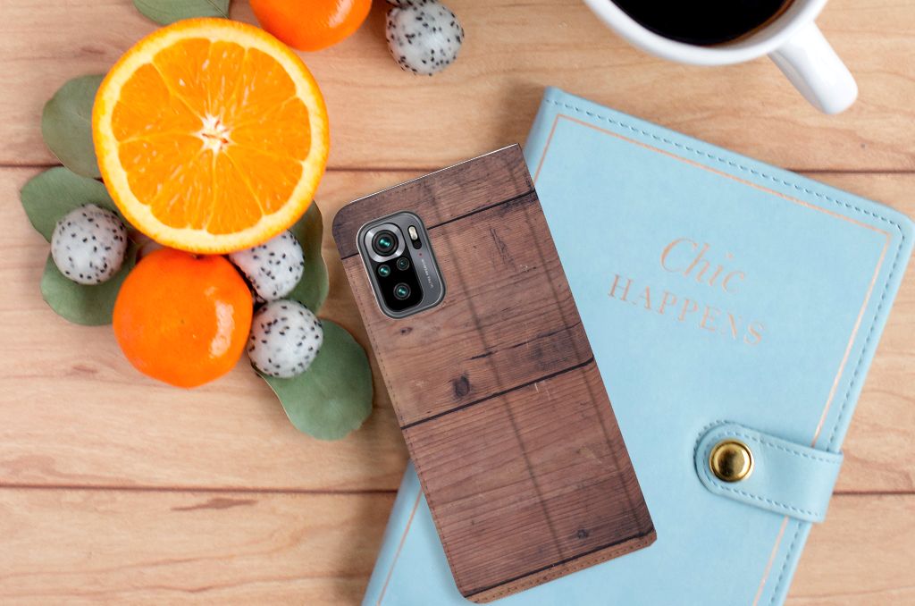Xiaomi Redmi Note 10 4G | 10S | Poco M5s Book Wallet Case Old Wood - B2C Telecom