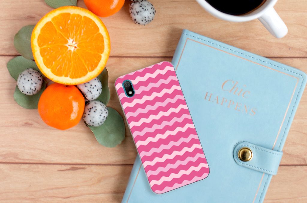 Huawei Y5 (2019) TPU bumper Waves Pink