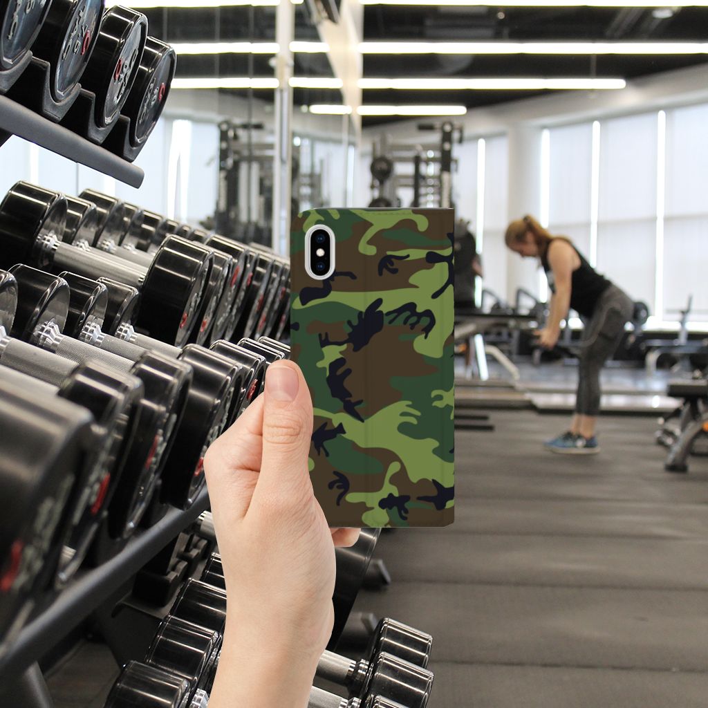 Apple iPhone Xs Max Hoesje met Magneet Army Dark