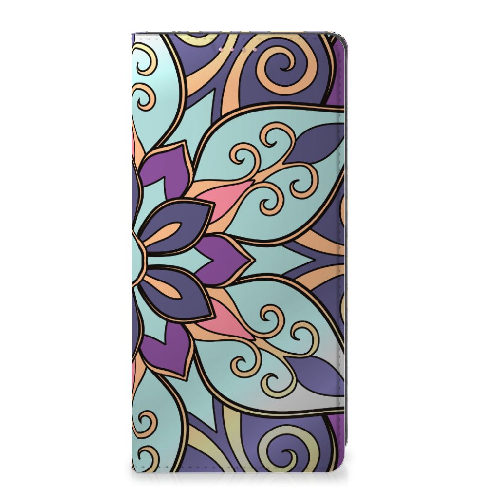 OPPO A54 5G | A74 5G | A93 5G Smart Cover Purple Flower - B2C Telecom