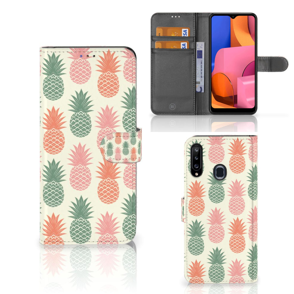 Samsung Galaxy A20s Book Cover Ananas