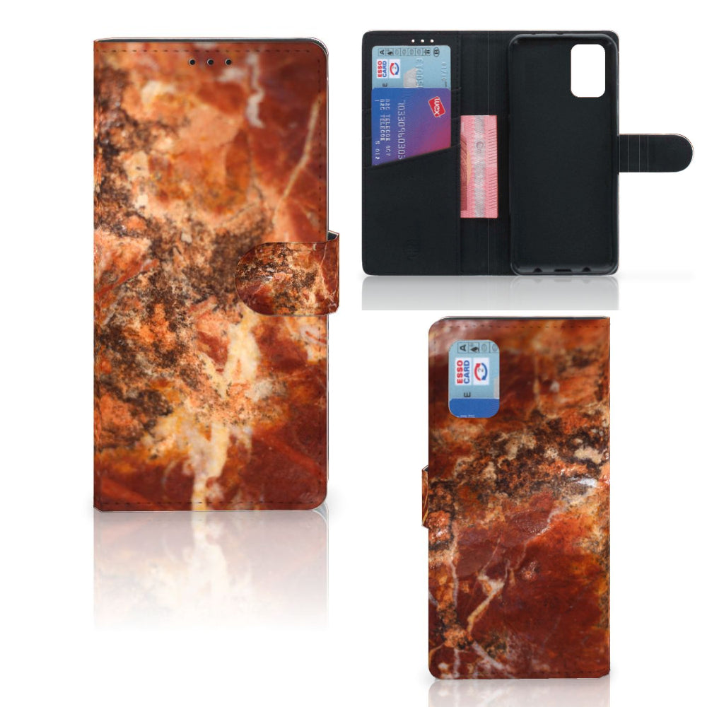 Samsung Galaxy A02s | M02s Bookcase Marmer Bruin