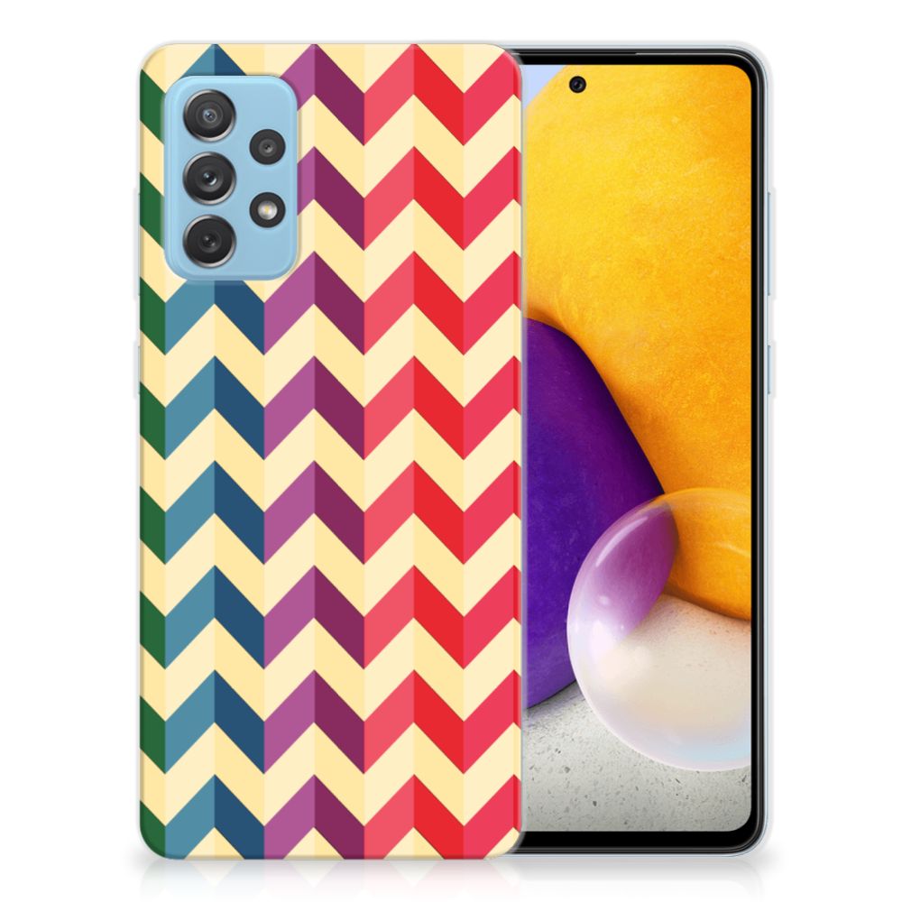 Samsung Galaxy A72 TPU bumper Zigzag Multi Color