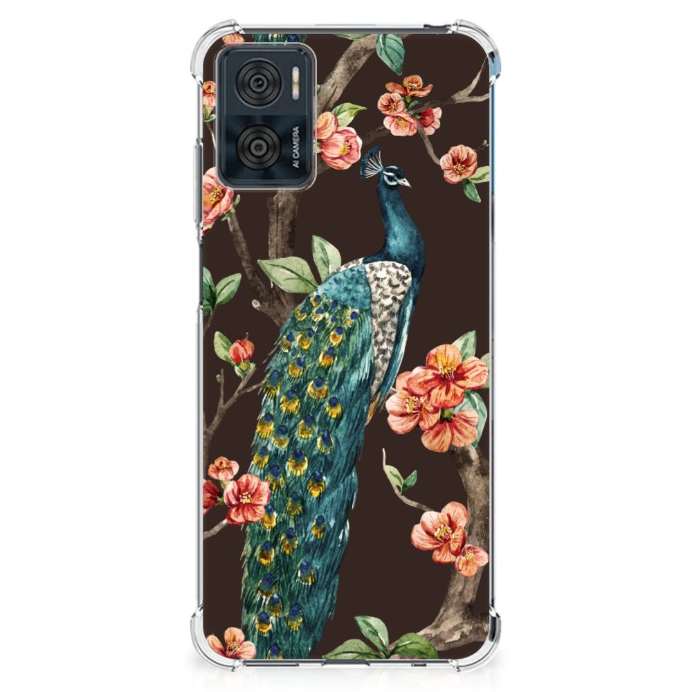 Motorola Moto E22 | E22i Case Anti-shock Pauw met Bloemen