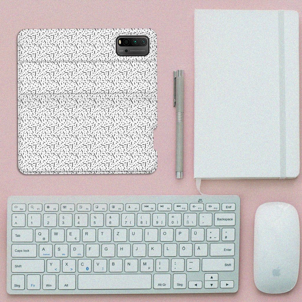 Xiaomi Poco M3 | Redmi 9T Hoesje met Magneet Stripes Dots - B2C Telecom