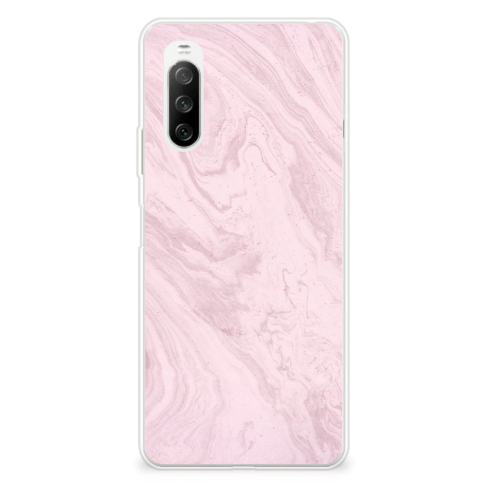 Sony Xperia 10 III TPU Siliconen Hoesje Marble Pink B2C Telecom