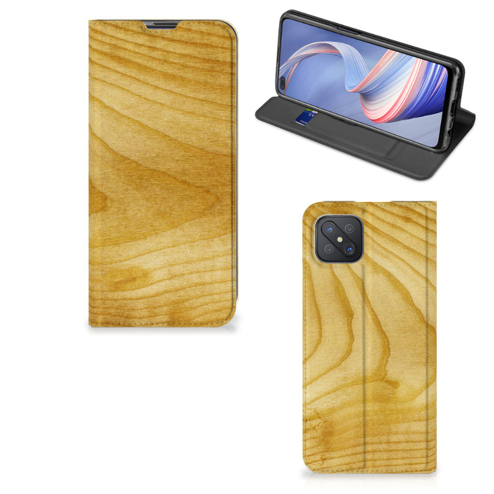 OPPO Reno4 Z 5G Book Wallet Case Licht Hout