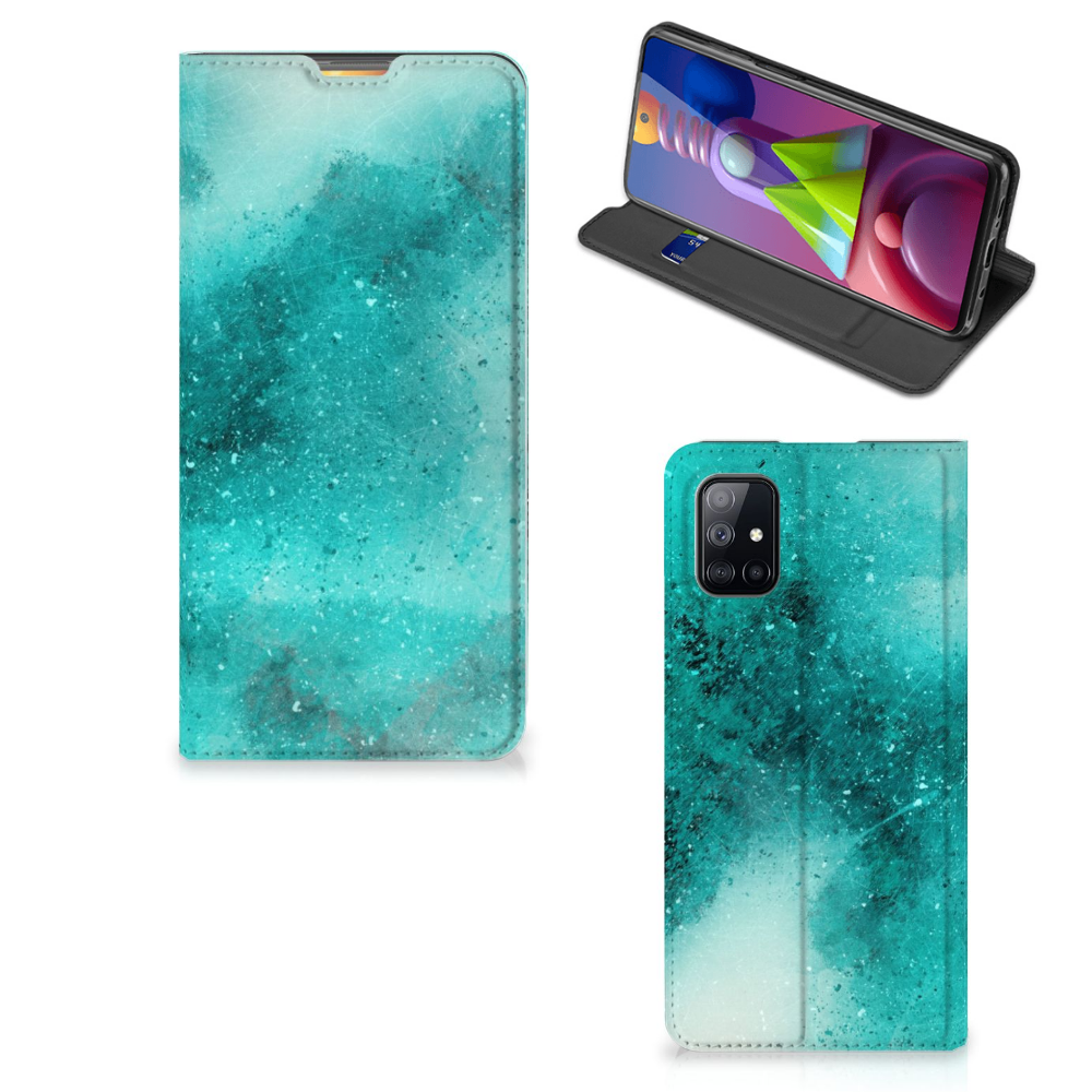 Bookcase Samsung Galaxy M51 Painting Blue - B2C Telecom