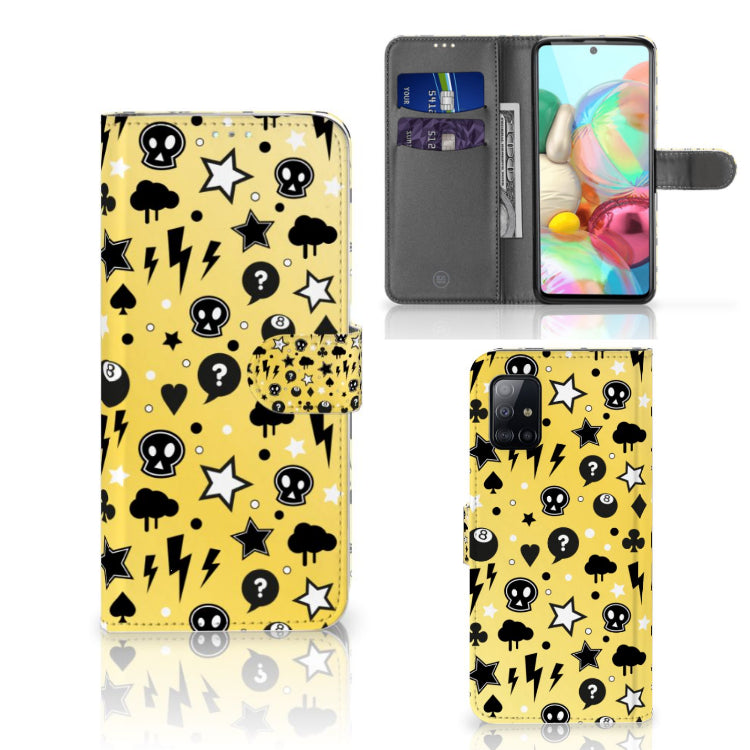 Telefoonhoesje met Naam Samsung Galaxy A71 Punk Geel