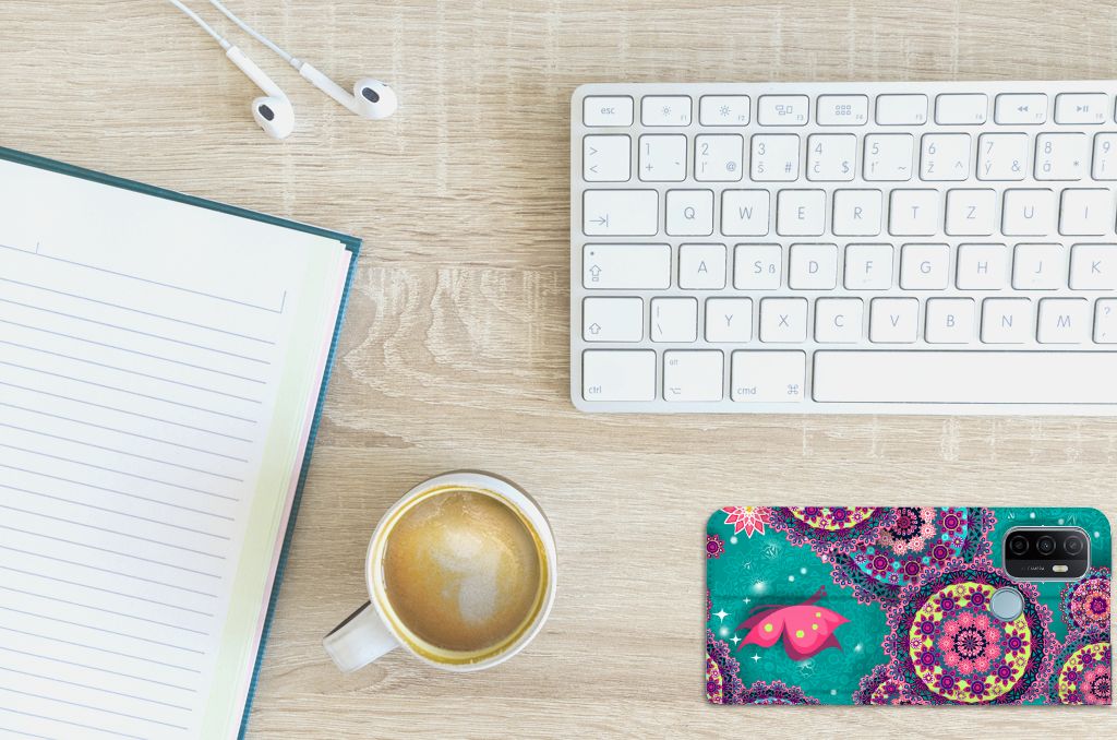 OPPO A53 | A53s Bookcase Cirkels en Vlinders - B2C Telecom