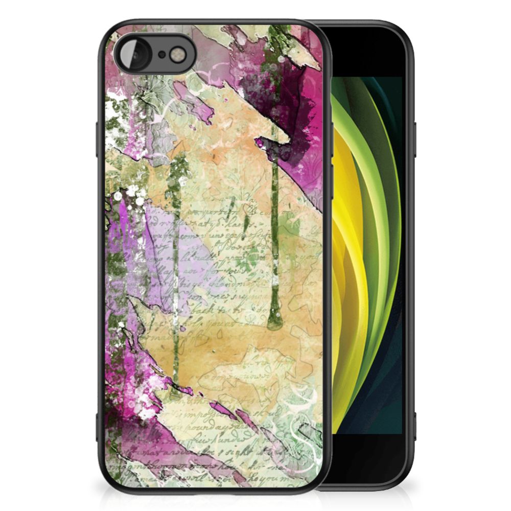 Kleurrijke Telefoonhoesje iPhone SE 2022 | SE 2020 | 7/8 Letter Painting met waterverfdesign en schokabsorberend materiaal.