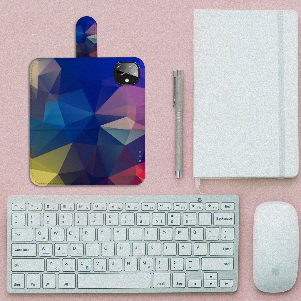 Apple iPhone 12 Mini Book Case Polygon Dark