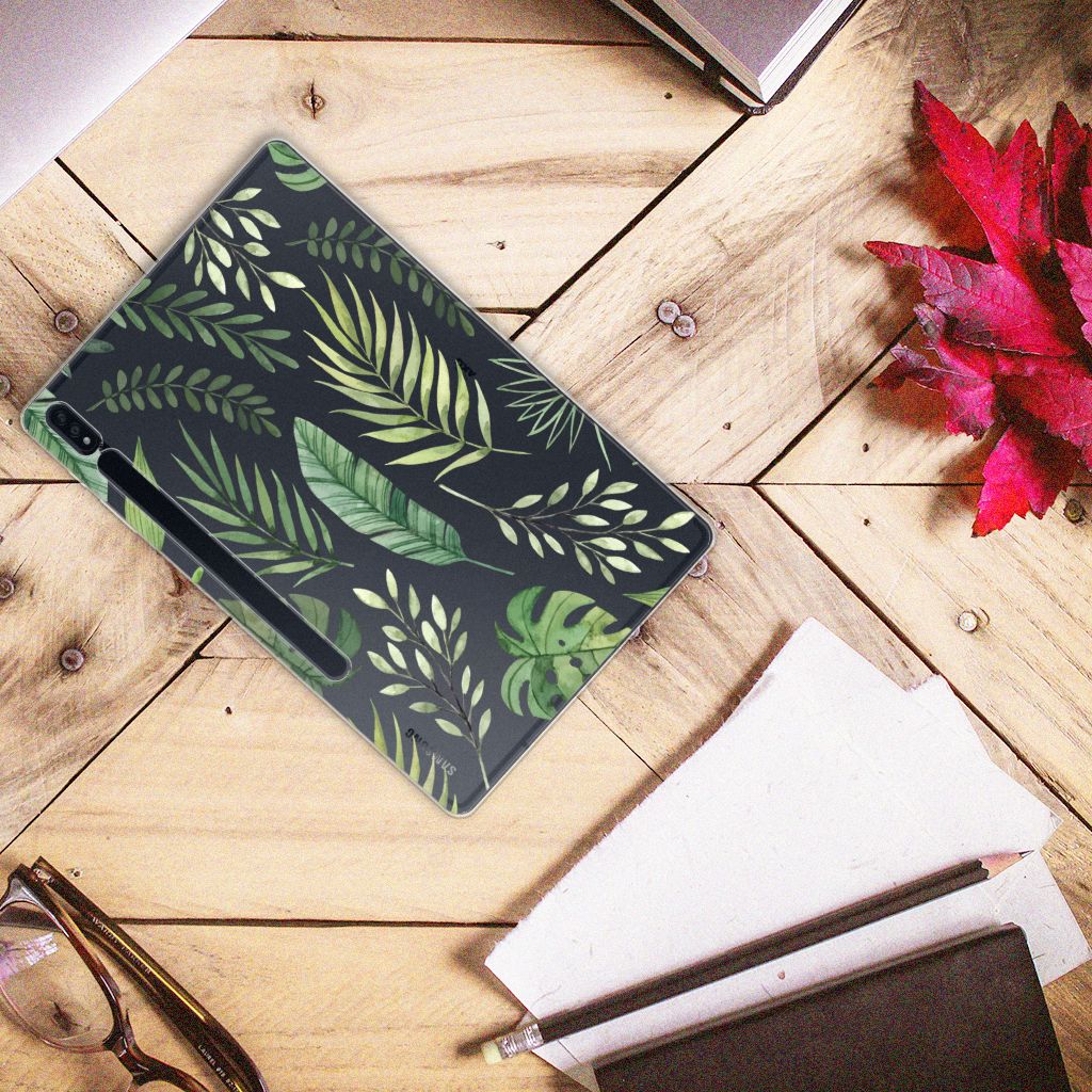 Samsung Galaxy Tab S7 Plus | S8 Plus Siliconen Hoesje Leaves - B2C Telecom
