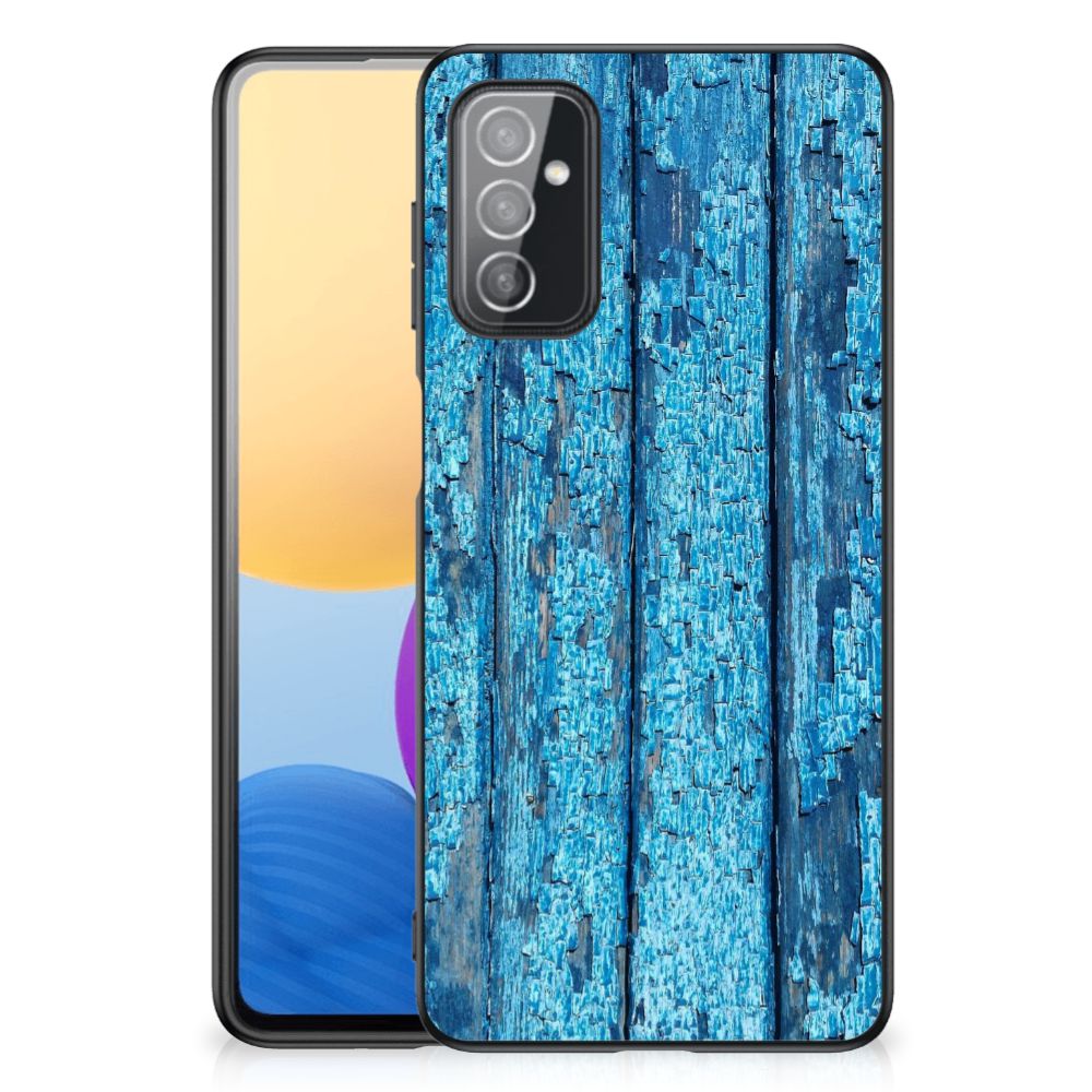 Samsung Galaxy M52 Houten Print Telefoonhoesje Wood Blue