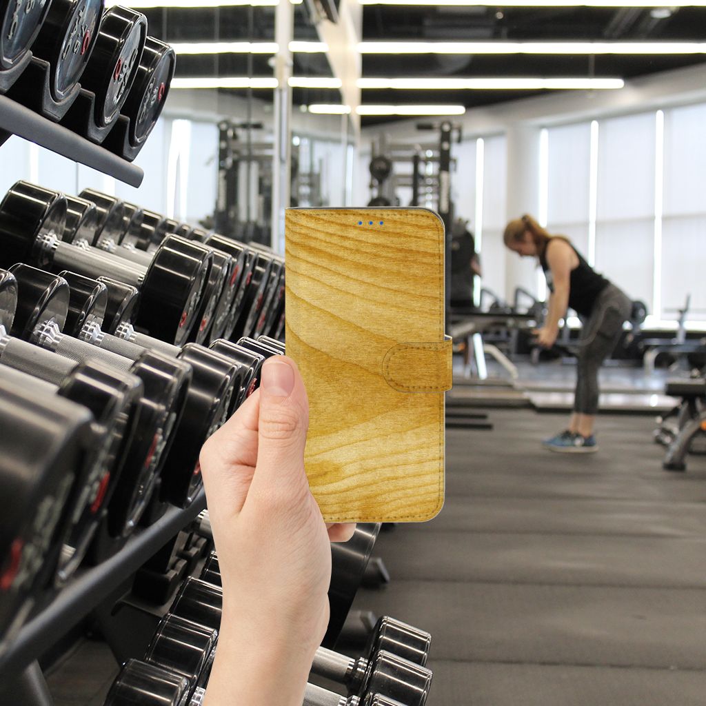 OPPO Reno6 5G Book Style Case Licht Hout