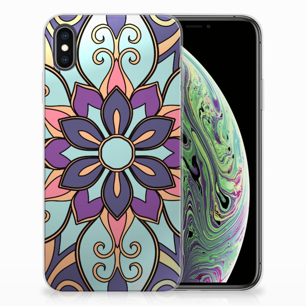 Apple iPhone Xs Max TPU Case Purple Flower