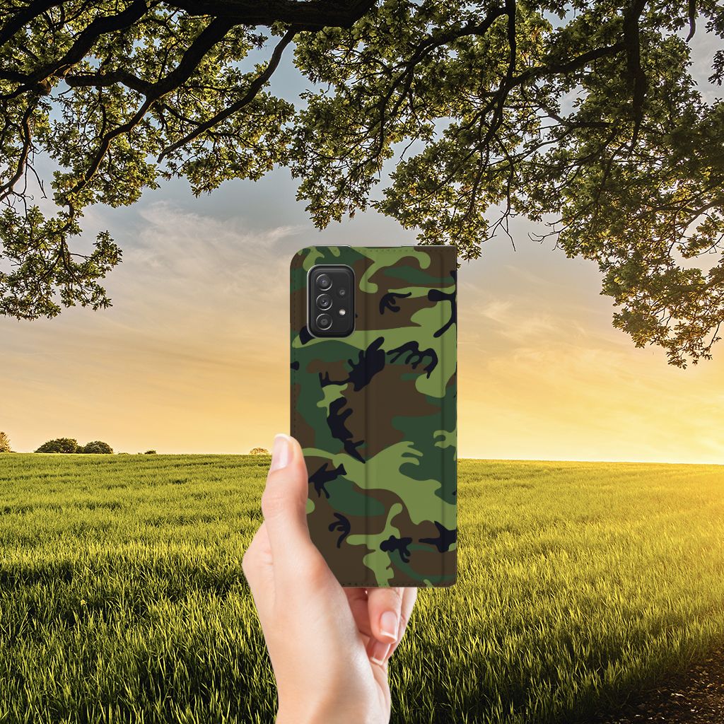 Samsung Galaxy A03s Hoesje met Magneet Army Dark - B2C Telecom