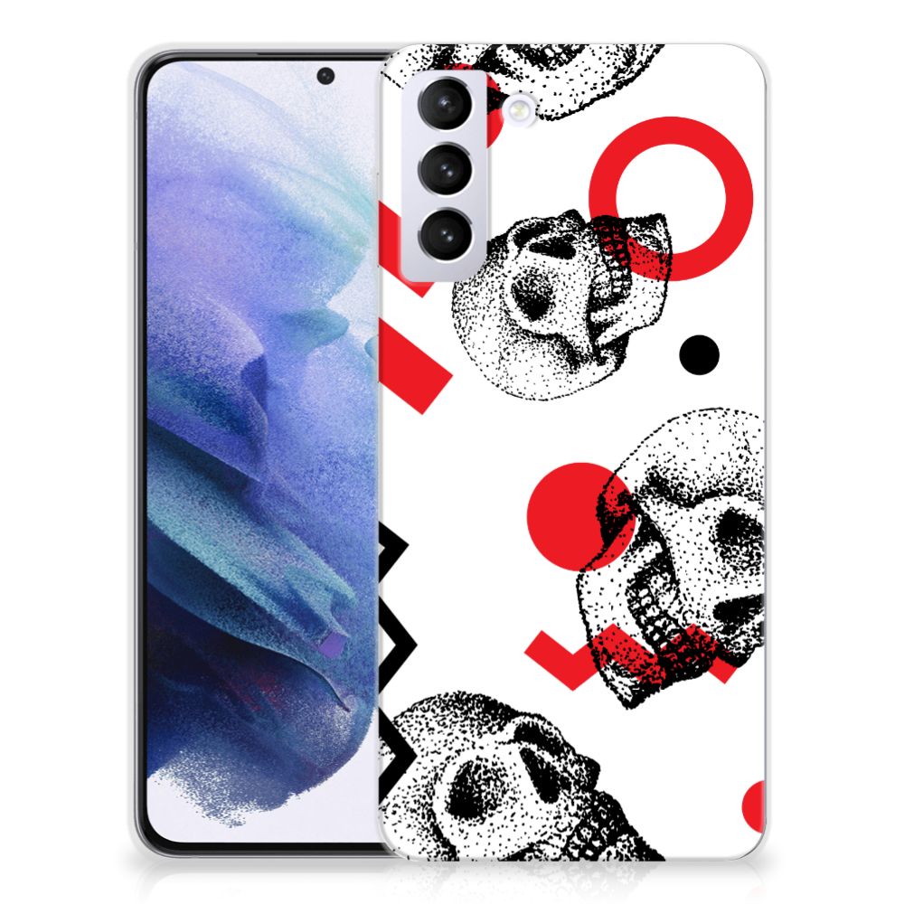 Silicone Back Case Samsung Galaxy S21 Plus Skull Red B2C Telecom