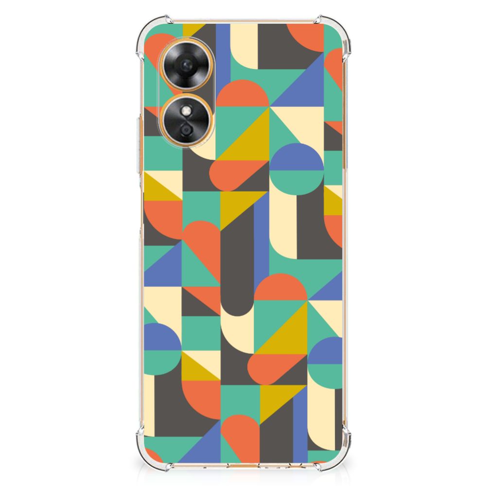 OPPO A17 Doorzichtige Silicone Hoesje Funky Retro B2C Telecom