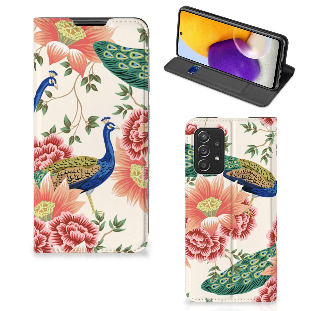 Hoesje maken voor Samsung Galaxy A72 (5G/4G) Pink Peacock - B2C Telecom
