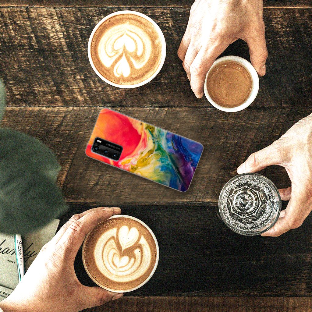 Hoesje maken Huawei P40 Watercolor Dark B2C Telecom