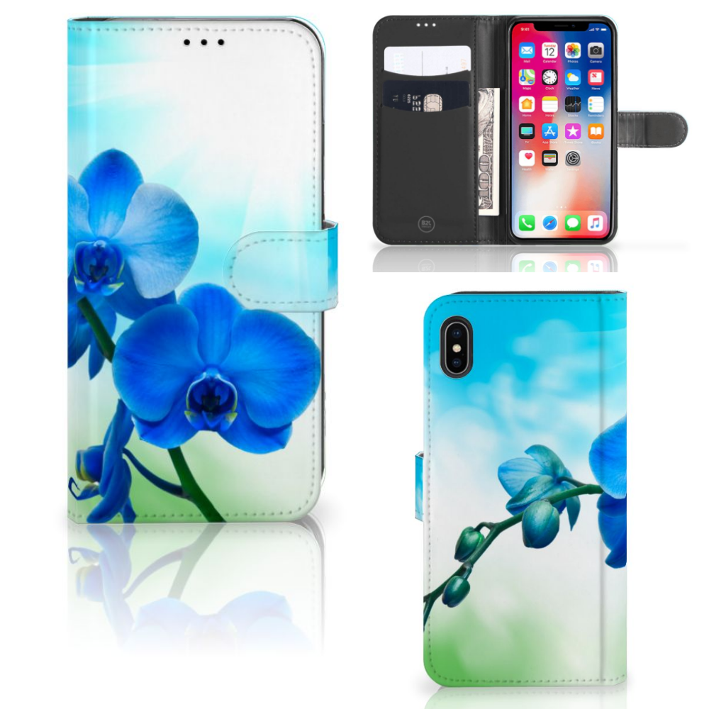 Apple iPhone Xs Max Hoesje Orchidee Blauw - Cadeau voor je Moeder